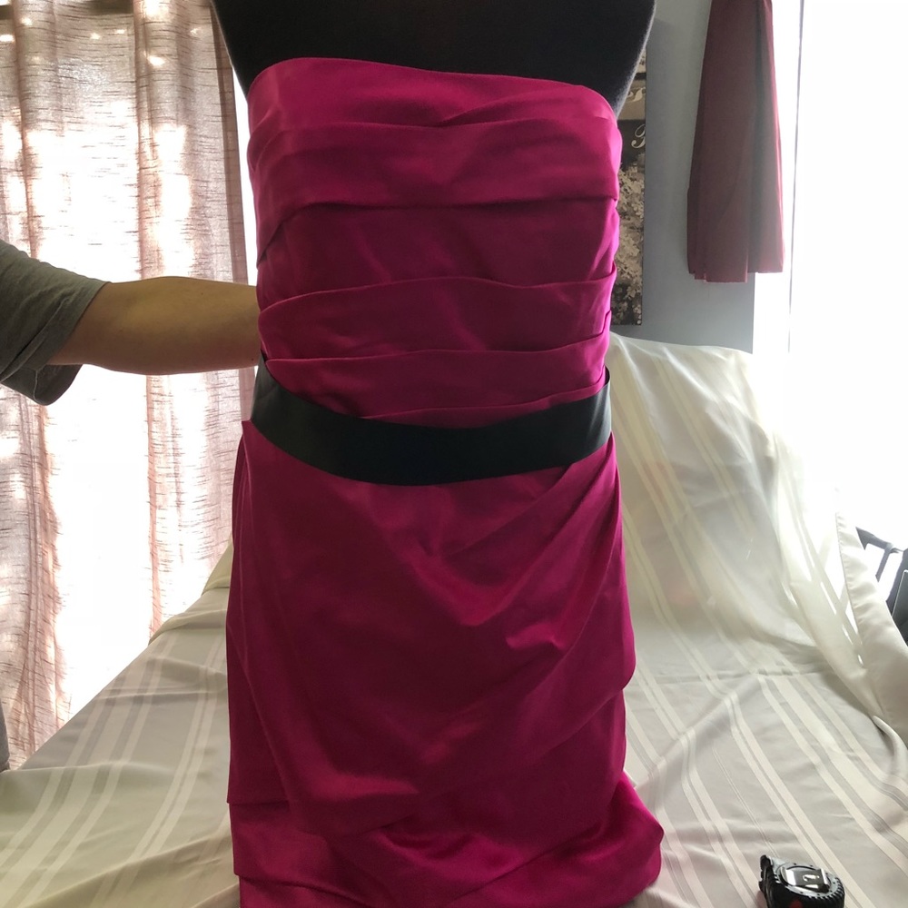 David bridal fushia sleeveless dress